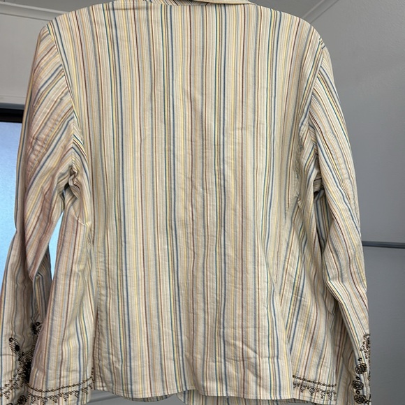 Bonnie and Norma Cream Structured Blazer with Brown Embellishments - Picture 2 of 6